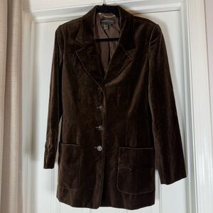 Classic Brown Velvet Blazer Size Medium